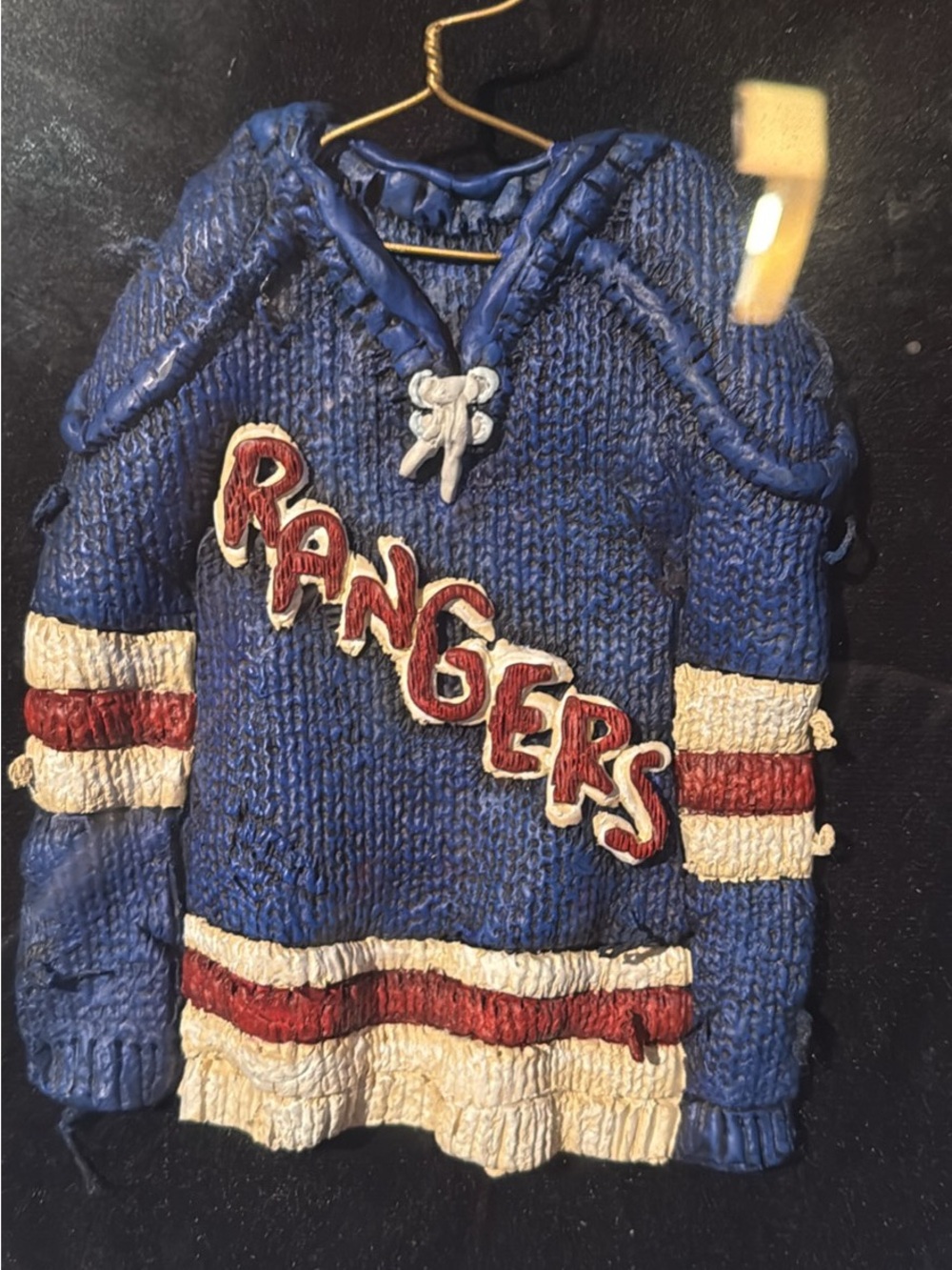 New Vintage Star Hangers New York Rangers Limited Edition Resin Jersey.